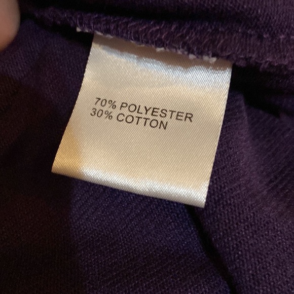 Patty Boutik purple long sleeve top with cowl neck with silver button size Med - Picture 8 of 10